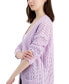 ფოტო #3 პროდუქტის Juniors' Crochet-Knit Open Long Cardigan