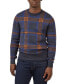 Men's Jacquard Check Pullover Crewneck Embroidered Sweater