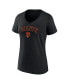 Фото #2 товара Women's Black San Francisco Giants Team Lockup V-Neck T-shirt