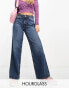 ASOS DESIGN Hourglass wide leg dad jeans in dark blue