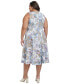 Фото #2 товара Plus Size Printed Sleeveless Fit & Flare Dress