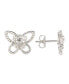 ფოტო #2 პროდუქტის Suzy Levian Sterling Silver Cubic Zirconia Art-Deco Butterfly Stud Earrings