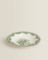 Floral earthenware soup plate