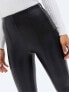 Фото #4 товара New Look faux leather split front trouser legging in black