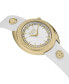 ფოტო #2 პროდუქტის Women's Tortona Crystal 2 Hand Quartz White Genuine Leather Watch, 38mm