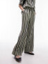 Topshop co-ord stripe linen straight leg trouser in multi