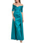 Фото #1 товара Teri Jon By Rickie Freeman Off-The-Shoulder Gown Women's Blue 2