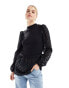 New Look 2 in 1 knitted top in black