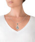 ფოტო #4 პროდუქტის Blue Topaz Open Work Teardrop Pendant and a Curb Chain