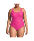 Plus Size Chlorine Resistant Texture High Leg Soft Cup Tugless One Piece Swimsuit