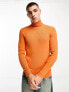 COLLUSION knitted roll neck jumper in bright orange