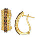 ფოტო #2 პროდუქტის Chocolate Diamond & Nude Diamond Half Hoop Earrings (1-1/2 ct. t.w.) in 14k Gold
