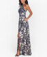 Metallic Floral Halter Gown