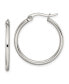 ფოტო #1 პროდუქტის Stainless Steel Polished Diameter Hoop Earrings