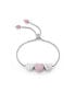 Фото #1 товара Luv Me Love Heart Phospodorite Gemstone Sterling Silver Bolo Adjustable Women Bracelet