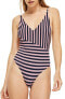 Фото #1 товара Topshop 155196 Women's Pamela Stripe Block One-Piece Swimsuit Size 4