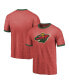 ფოტო #2 პროდუქტის Men's Threads Heathered Red Minnesota Wild Ringer Contrast Tri-Blend T-shirt