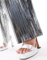 Selected Femme wide fit metallic trousers in silver