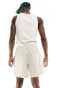 ASOS DESIGN nylon short in ecru with green piping