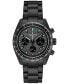 Men's Chronograph Solar Prospex Speedtimer Black Ion Plated Stainless Steel Bracelet Watch 39mm