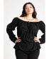 Фото #3 товара Plus Size Off The Shoulder Detail Blouse