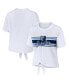 ფოტო #1 პროდუქტის Women's White Memphis Grizzlies Tie-Front T-shirt
