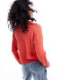 JDY v neck polo jumper in red