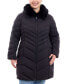 Фото #1 товара Plus Size Faux-Fur-Collar Packable Puffer Coat, Created for Macy's