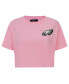 Фото #4 товара Women's Pink Philadelphia Eagles Cropped Boxy T-shirt