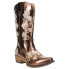 Фото #2 товара Roper Riley Metallic Floral Snip Toe Cowboy Womens Brown Casual Boots 09-021-15