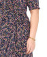 Фото #4 товара Plus Size Floral-Print Wrap Midi Dress