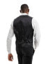 ASOS DESIGN slim linen mix suit waistcoat in black