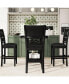 5-Piece Counter Height Dining Set with Faux Marble Table & PU-Leather Chairs