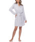 Women's 3 Piece Striped Pajama Robe Set