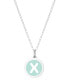Фото #40 товара Auburn Jewelry mini Initial Pendant Necklace in Sterling Silver and Mint Enamel, 16" + 2" Extender
