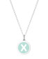 ფოტო #44 პროდუქტის Mini Initial Pendant Necklace in Sterling Silver and Mint Enamel, 16" + 2" Extender