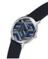 ფოტო #4 პროდუქტის Men's Analog Navy Silicone Watch 44mm