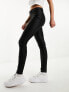 Pieces coated skinny jeans in black