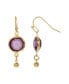 ფოტო #1 პროდუქტის Women's Gold Tone Purple Channel Wire Drop Earrings