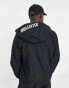 Hollister logo taping and hood sherpa lined sports jacket in black