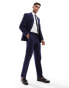 ASOS DESIGN straight with linen suit trouser in navy