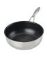 Фото #11 товара SteelShield C-Series Tri-Ply Clad Nonstick Chef Pan with Lid and Cooking Utensil Set, 3-Piece, Silver