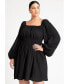 ფოტო #2 პროდუქტის Plus Size Mini Fit And Flare Dress