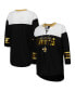 ფოტო #1 პროდუქტის Women's Black, White New Orleans Saints Double Team 3/4-Sleeve Lace-Up T-shirt