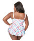 Plus Size Spaghetti Strap Skirted One Piece Swimsuit