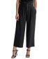 Women's Pinstripe Mid Rise Paperbag-Waist Cropped Pants Blk/parchm, 12 - фото #1