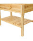 Wooden Raised Garden Bed Planter Box with Shelf - 42 in