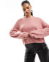 Aria Cove open back wide sleeve jumper in pink