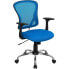 Фото #4 товара Mid-Back Blue Mesh Swivel Task Chair With Chrome Base And Arms