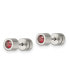 Stainless Steel Polished Red CZ January Earrings